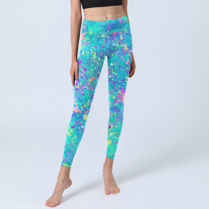 Buddha Stones Splash Ink Print Exercise Leggings Women's Yoga Pants - image 5