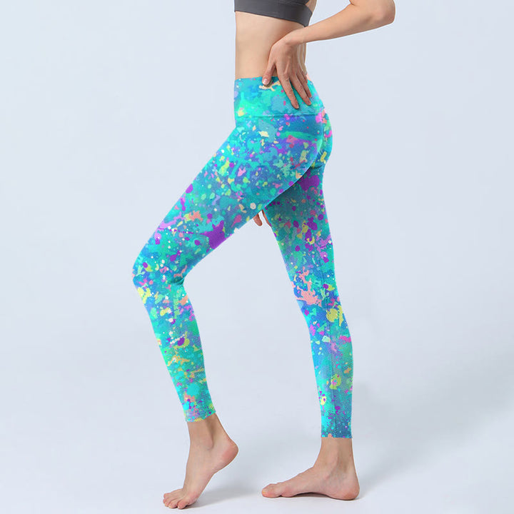 Buddha Stones Splash Ink Print Exercise Leggings Women's Yoga Pants - image 2
