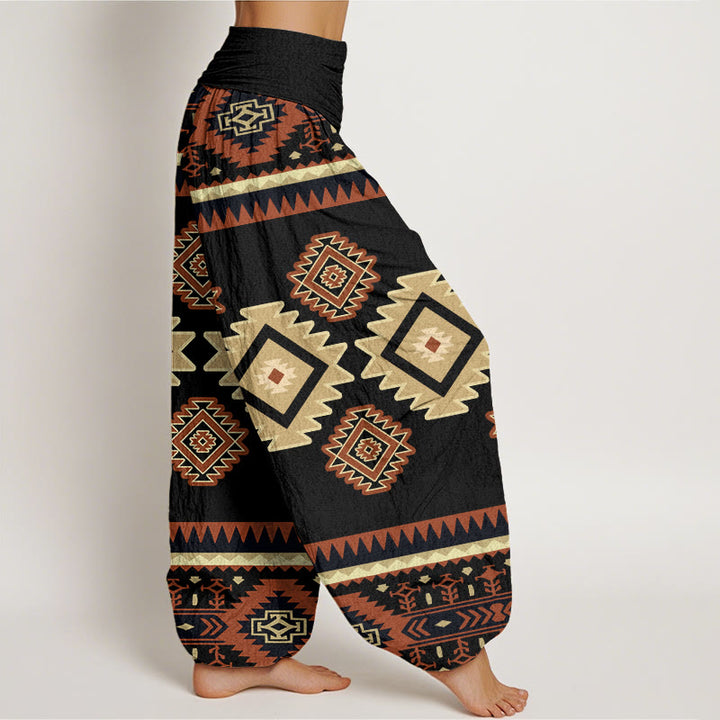 Buddha Stones Casual Symmetrical Navajo Textile Style Pattern Women's Elastic Waist Harem Pants - image 8