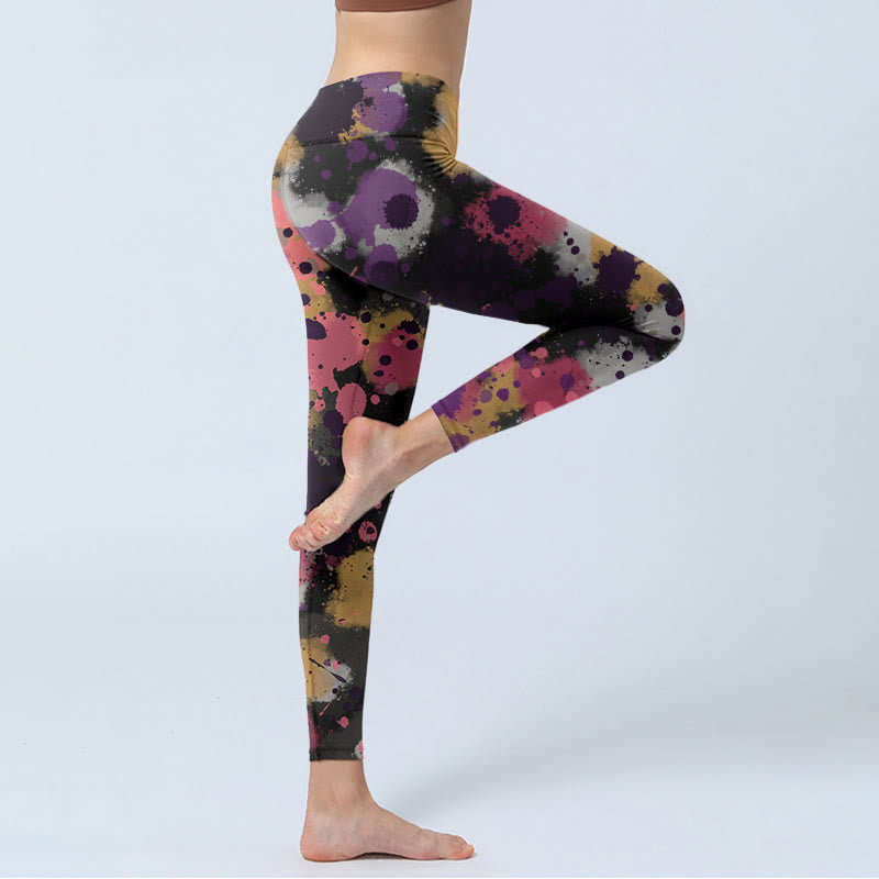 Buddha Stones Splatter Print Exercise Leggings Women's Yoga Pants - image 4