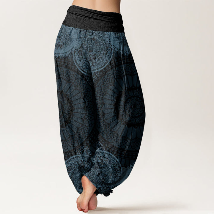 Buddha Stones Circular Mandala Design Women's Elastic Waist Harem Pants - image 5