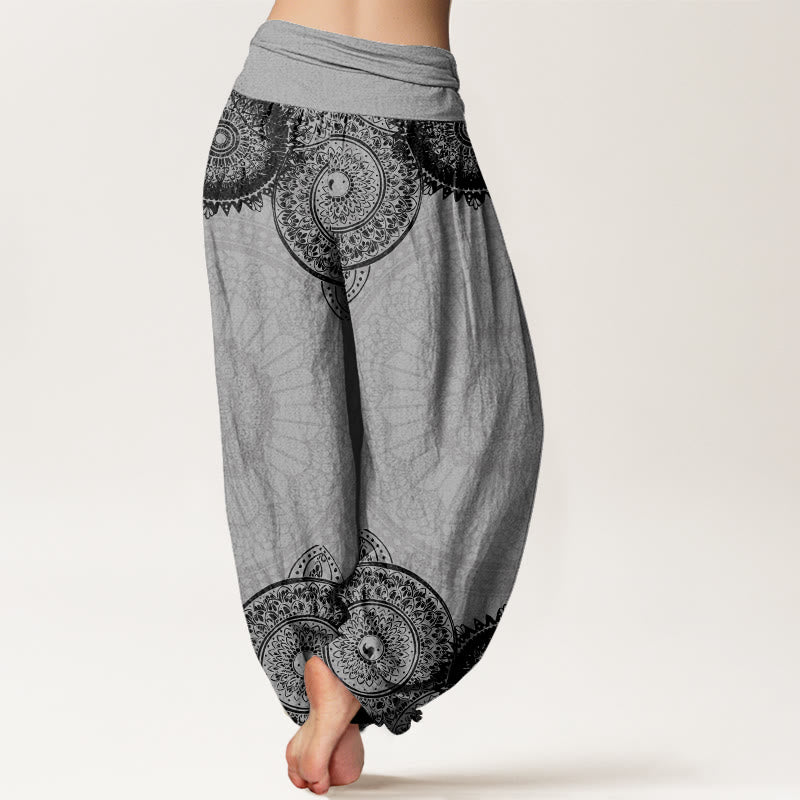 Buddha Stones Circular Mandala Design Women's Elastic Waist Harem Pants - image 8