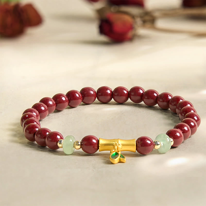 Buddha Stones Cinnabar Bamboo Concentration Bracelet - image 1