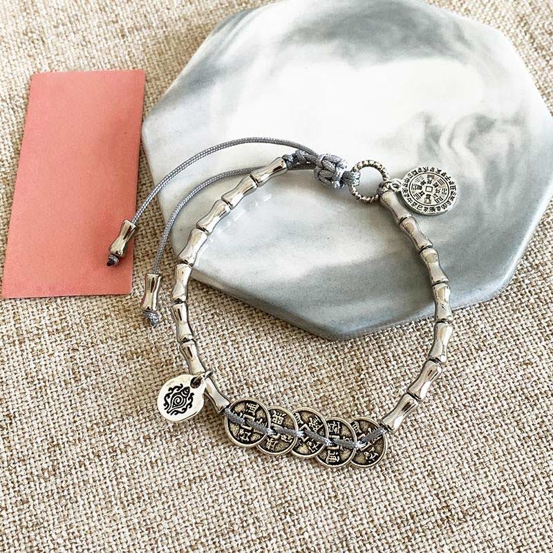 Buddha Stones Five Emperor Coins Mountain Ghosts Spend Money Bracelet - image 1