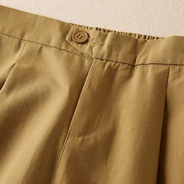 Buddha Stones Summer Casual Plain Cotton Linen Zipper Button Women's Shorts With Pockets - image 5