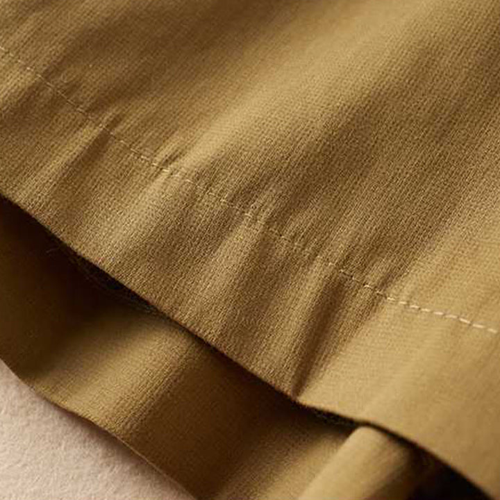 Buddha Stones Summer Casual Plain Cotton Linen Zipper Button Women's Shorts With Pockets - image 6