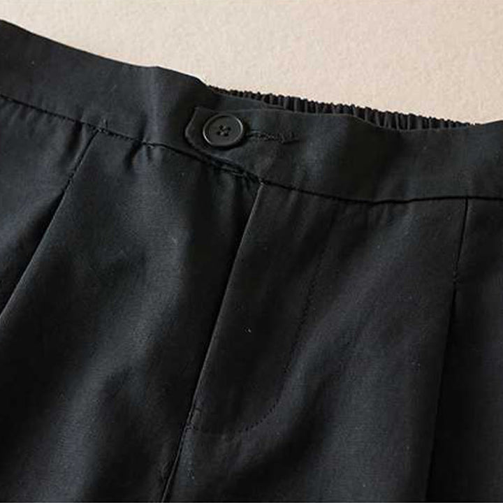 Buddha Stones Summer Casual Plain Cotton Linen Zipper Button Women's Shorts With Pockets - image 10