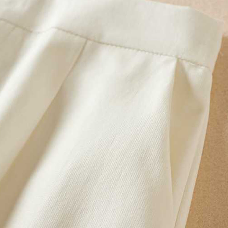 Buddha Stones Summer Casual Plain Cotton Linen Zipper Button Women's Shorts With Pockets - image 18