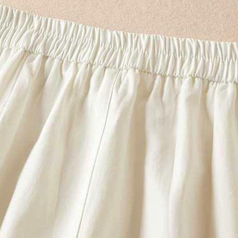 Buddha Stones Summer Casual Plain Cotton Linen Zipper Button Women's Shorts With Pockets - image 19