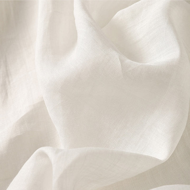 Buddha Stones Plain Frog-Button Long Sleeve Cotton Linen Women's Midi Dress - image 16