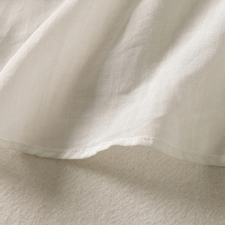 Buddha Stones Plain Frog-Button Long Sleeve Cotton Linen Women's Midi Dress - image 14