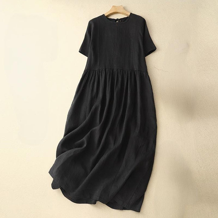 Buddha Stones Casual Short Sleeve Bowknot Tie Straps Women's Midi Dress With Pockets - Black - US8-10,UK/AU12-14,EU40-42 (2XL) - image 8