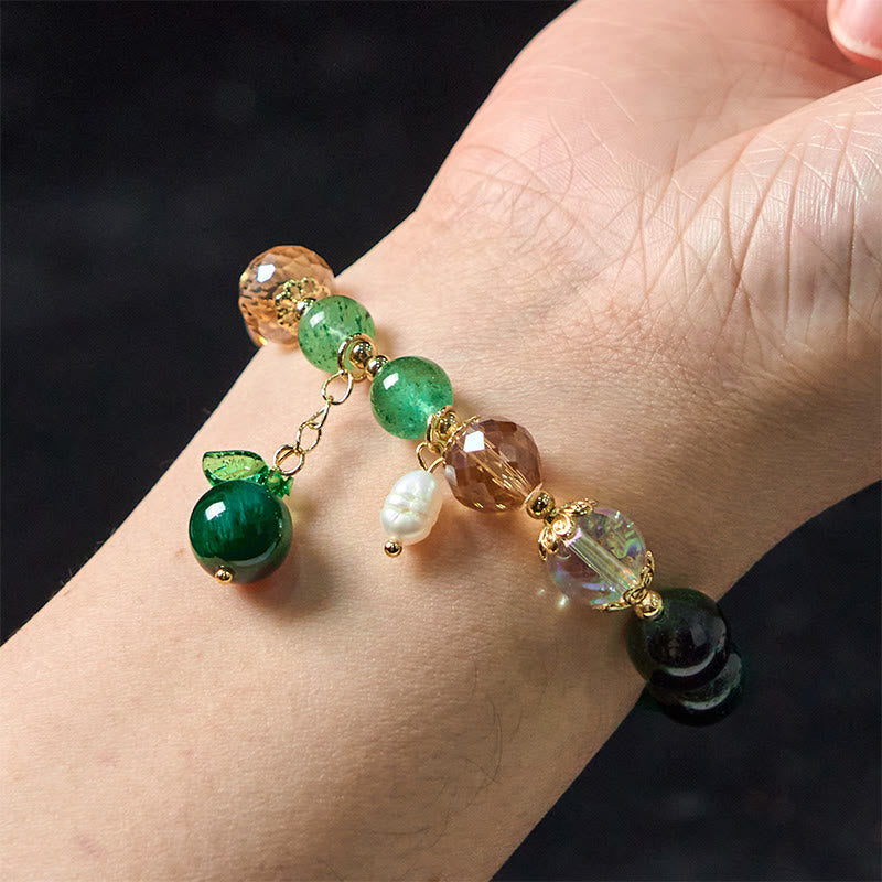 Buddha Stones Natural Green Tiger Eye Beads Green Leaf Positive Bracelet - image 5