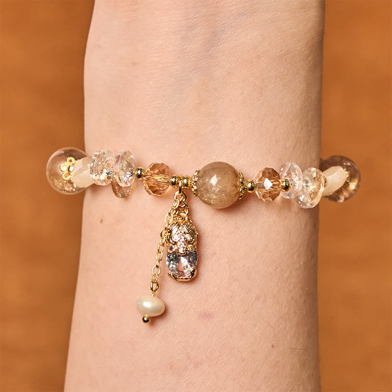 Buddha Stones Natural Citrine Green Strawberry Quartz PiXiu Prosperity Bracelet - image 2