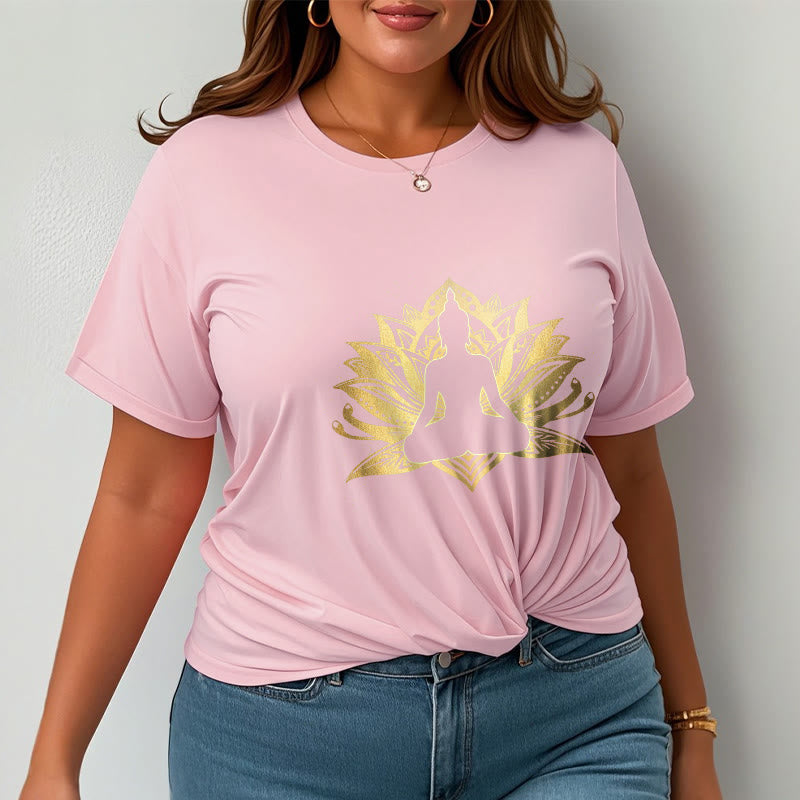 Buddha Stones Golden Lotus Meditation Buddha Tee T-shirt - image 13