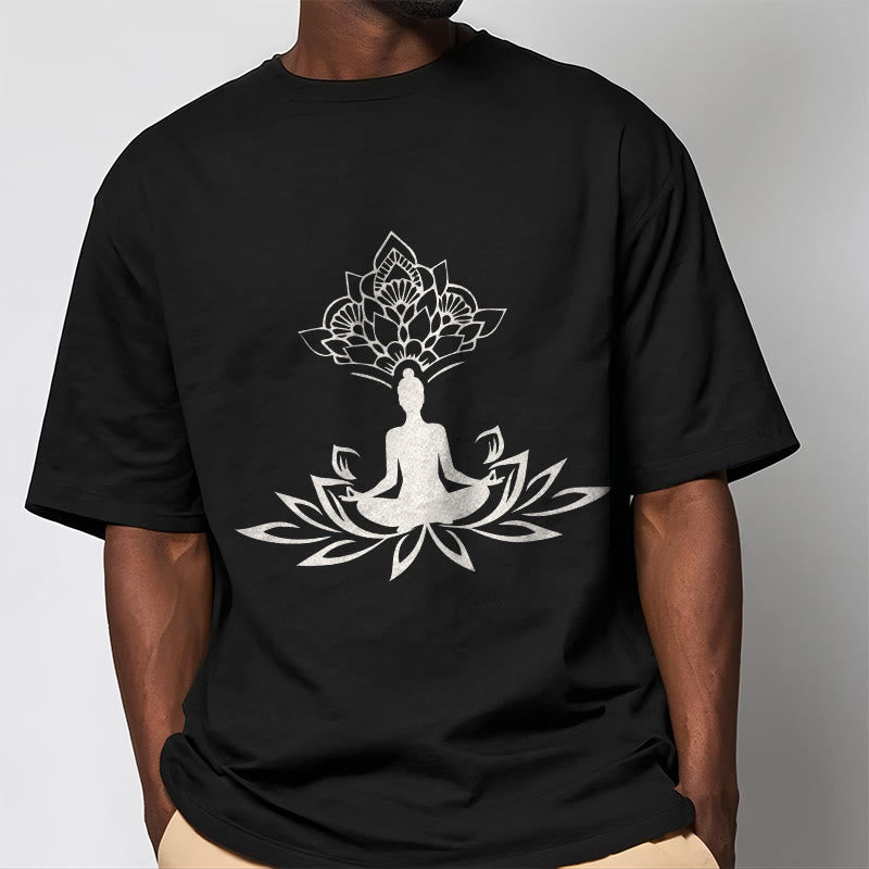 Buddha Stones Lotus Flower Meditation Buddha Tee T-shirt - image 5