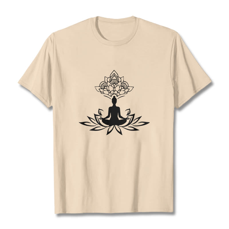 Buddha Stones Lotus Flower Meditation Buddha Tee T-shirt - Bisque - 2XL - image 8