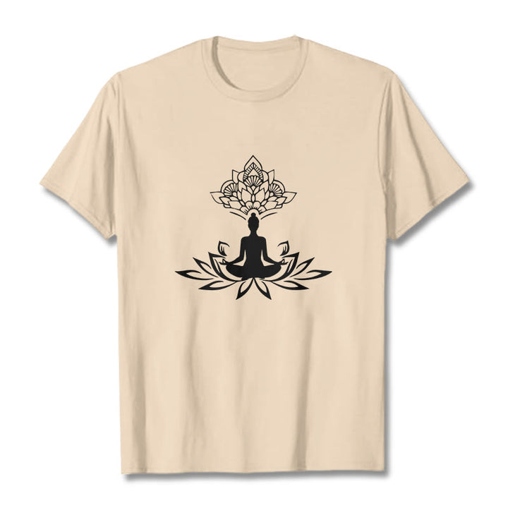 Buddha Stones Lotus Flower Meditation Buddha Tee T-shirt - Bisque - 2XL - image 8