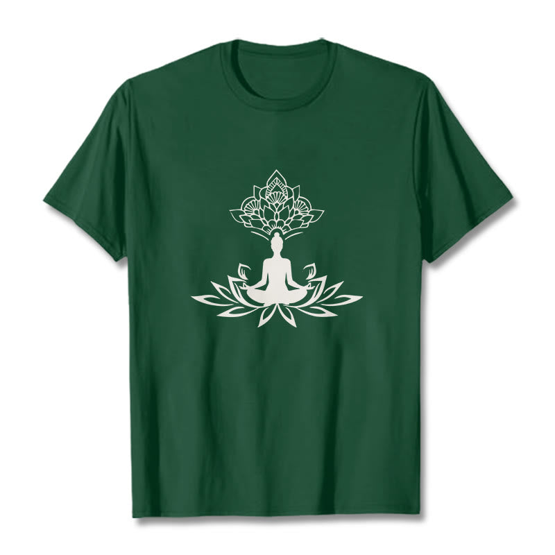 Buddha Stones Lotus Flower Meditation Buddha Tee T-shirt - ForestGreen - 2XL - image 10