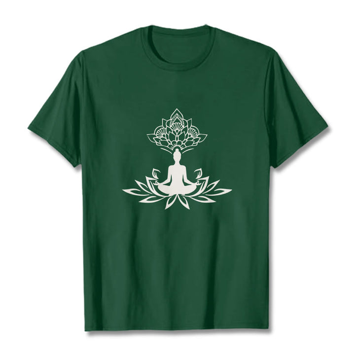 Buddha Stones Lotus Flower Meditation Buddha Tee T-shirt - ForestGreen - 2XL - image 10