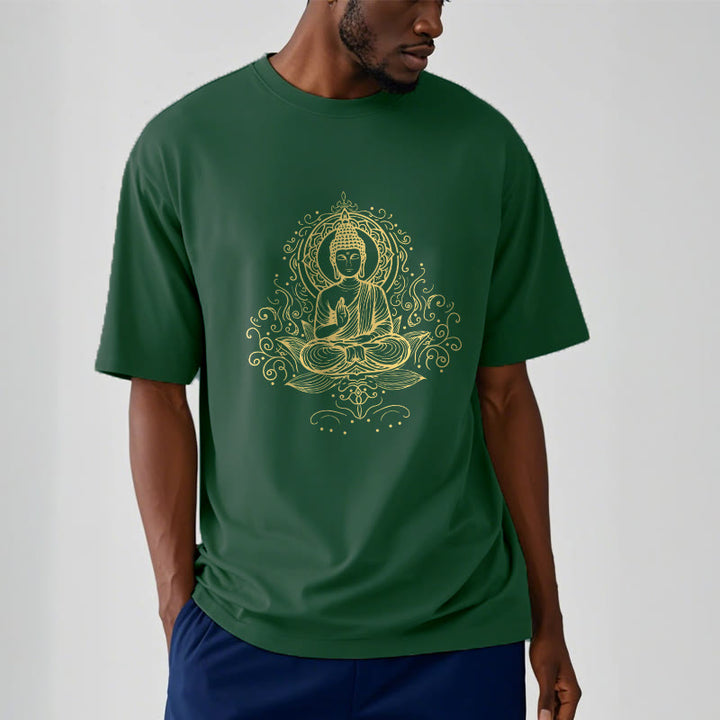Buddha Stones Lotus Flower Vines Meditation Buddha Tee T-shirt - image 1