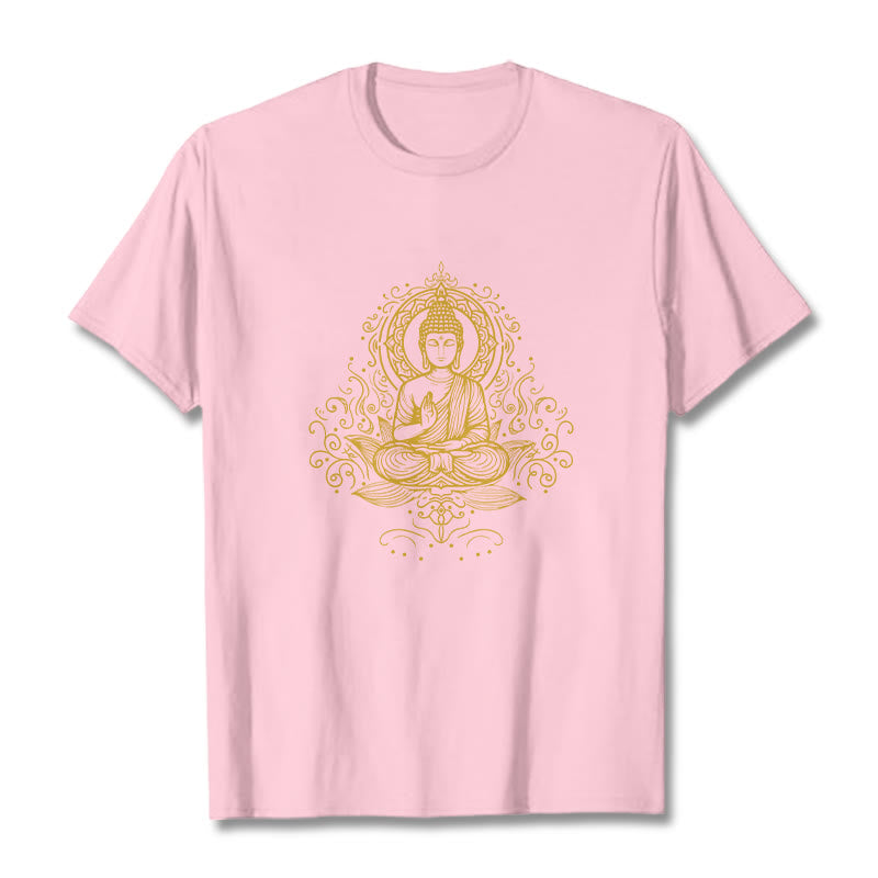 Buddha Stones Lotus Flower Vines Meditation Buddha Tee T-shirt - LightPink - 2XL - image 12