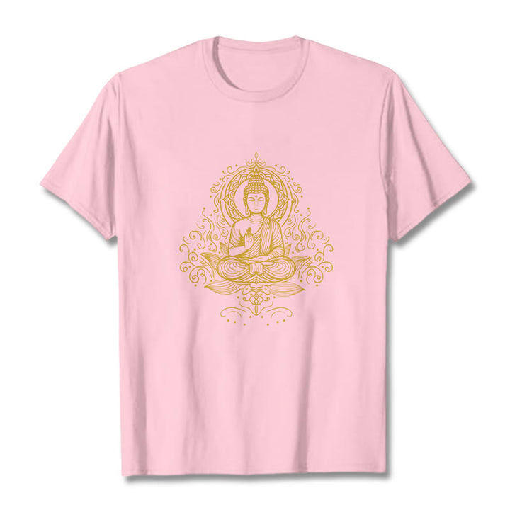 Buddha Stones Lotus Flower Vines Meditation Buddha Tee T-shirt - LightPink - 2XL - image 12