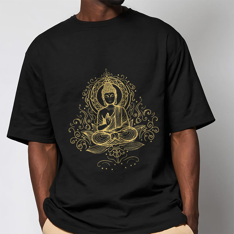Buddha Stones Lotus Flower Vines Meditation Buddha Tee T-shirt - image 4