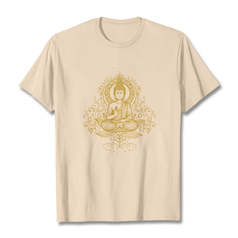 Buddha Stones Lotus Flower Vines Meditation Buddha Tee T-shirt - Bisque - 2XL - image 10