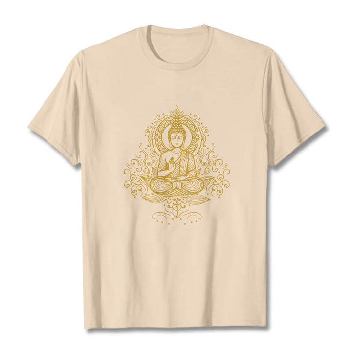 Buddha Stones Lotus Flower Vines Meditation Buddha Tee T-shirt - Bisque - 2XL - image 10