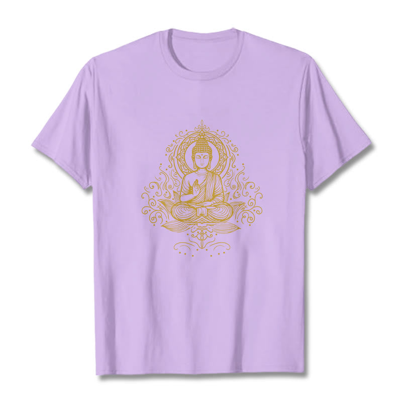 Buddha Stones Lotus Flower Vines Meditation Buddha Tee T-shirt - Plum - 2XL - image 16