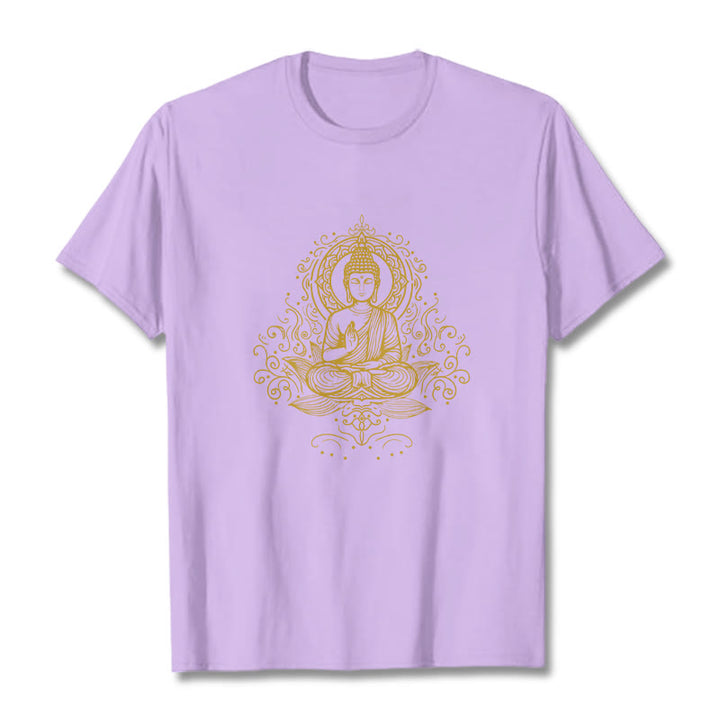 Buddha Stones Lotus Flower Vines Meditation Buddha Tee T-shirt - Plum - 2XL - image 16