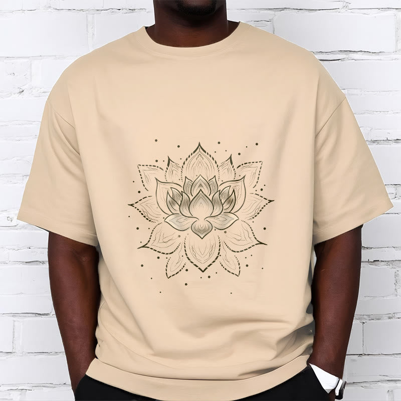 Buddha Stones Golden Lotus Flower Design Tee T-shirt - image 9