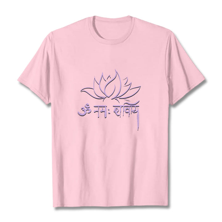 Buddha Stones Lotus Sanskrit Namah Shivaya Tee T-shirt - LightPink - 2XL - image 12