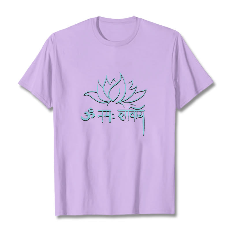 Buddha Stones Lotus Sanskrit Namah Shivaya Tee T-shirt - Plum - 2XL - image 16