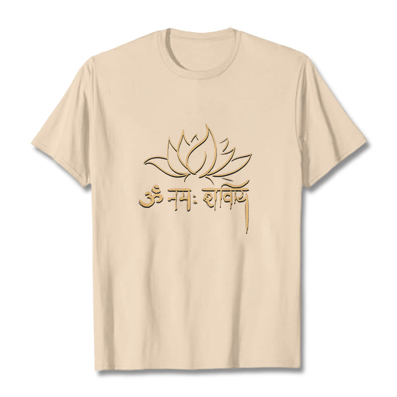 Buddha Stones Lotus Sanskrit Namah Shivaya Tee T-shirt - Bisque - 2XL - image 10