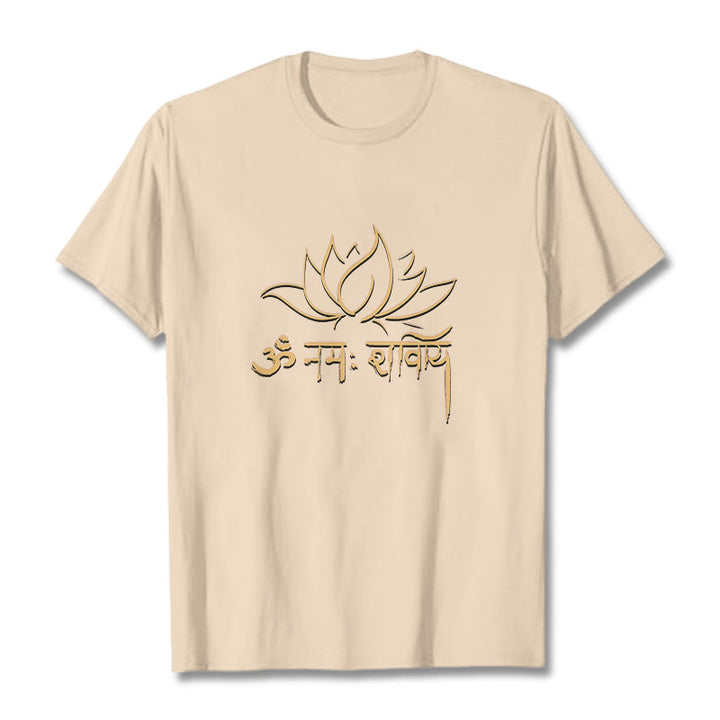Buddha Stones Lotus Sanskrit Namah Shivaya Tee T-shirt - Bisque - 2XL - image 10