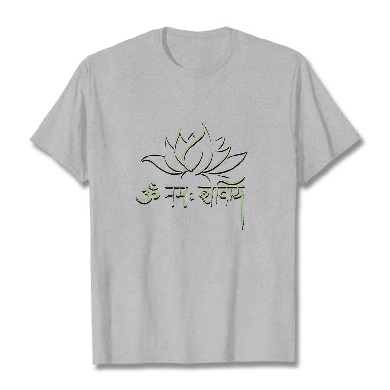 Buddha Stones Lotus Sanskrit Namah Shivaya Tee T-shirt - LightGrey - 2XL - image 19