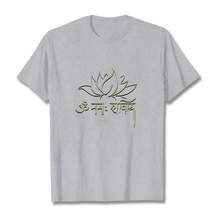 Buddha Stones Lotus Sanskrit Namah Shivaya Tee T-shirt - LightGrey - 2XL - image 19