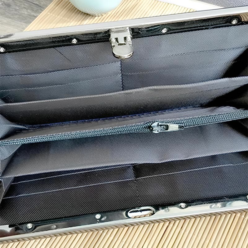 Buddha Stones Magnolia Flower Double-sided Embroidery Large Capacity Cash Holder Wallet Shopping Purse - image 5