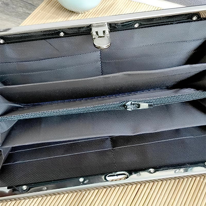 Buddha Stones Magnolia Flower Double-sided Embroidery Large Capacity Cash Holder Wallet Shopping Purse - image 5