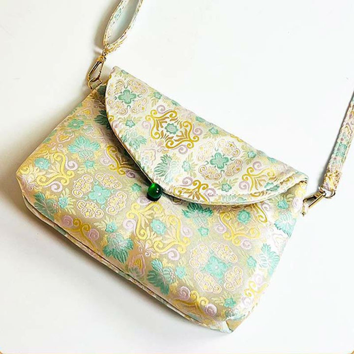 Buddha Stones Retro Flowers Pattern Polyester Cotton Embroidery Crossbody Bag Hangbags - image 7