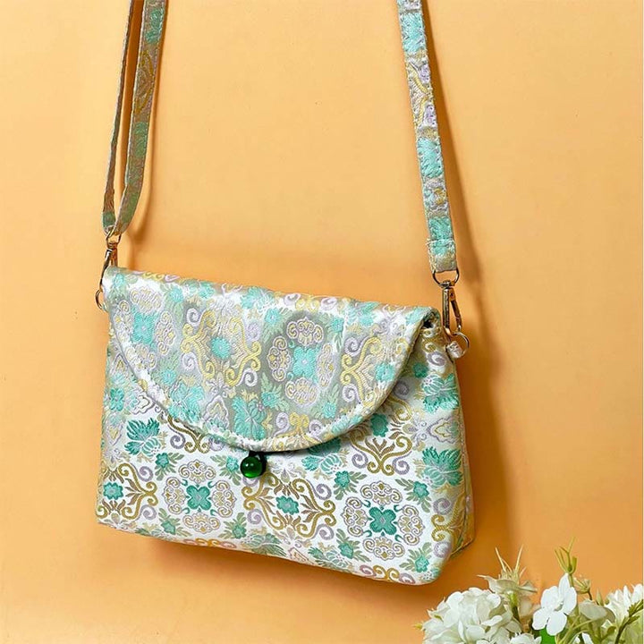 Buddha Stones Retro Flowers Pattern Polyester Cotton Embroidery Crossbody Bag Hangbags - image 5