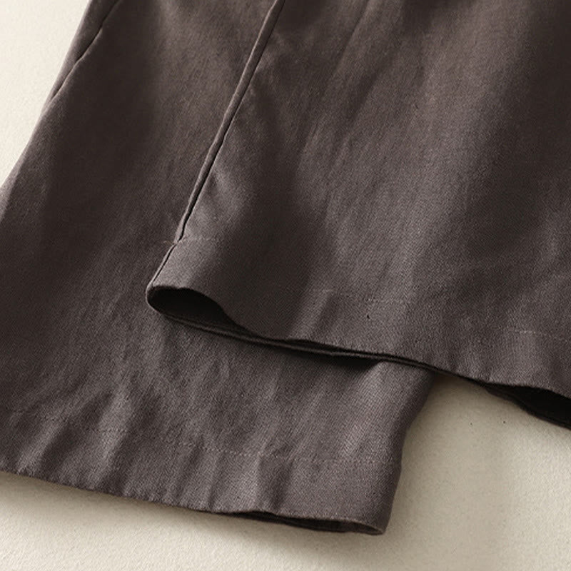 Buddha Stones Daily Plain Simple Design Cotton Linen Women's Pants With Pockets - image 14