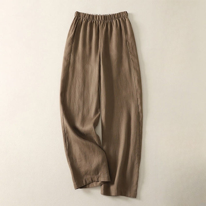 Buddha Stones Daily Plain Simple Design Cotton Linen Women's Pants With Pockets - Peru - US8-10,UK/AU12-14,EU40-42 (2XL) - image 7