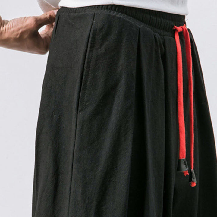 Buddha Stones Casual Sports Men's Solid Color Cotton Drawstring Pants With Pockets - image 12