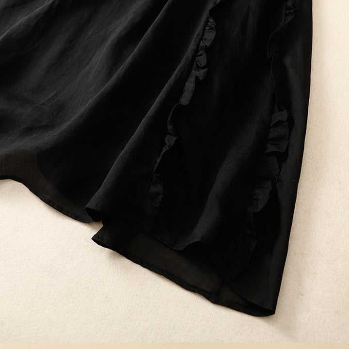 Buddha Stones Summer Plain Ruffle Design Women's Cotton Skirt - image 12