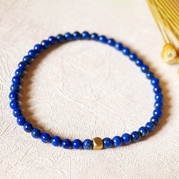 Buddha Stones 4mm Ultra-thin Lazurite Beads Self Care Bracelet - image 3