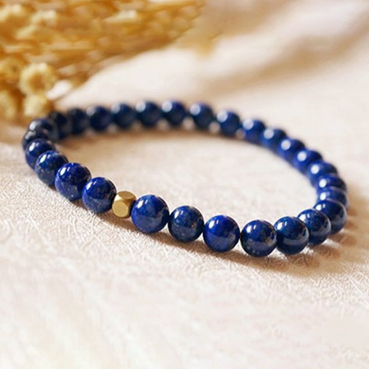 Buddha Stones 4mm Ultra-thin Lazurite Beads Self Care Bracelet - image 10