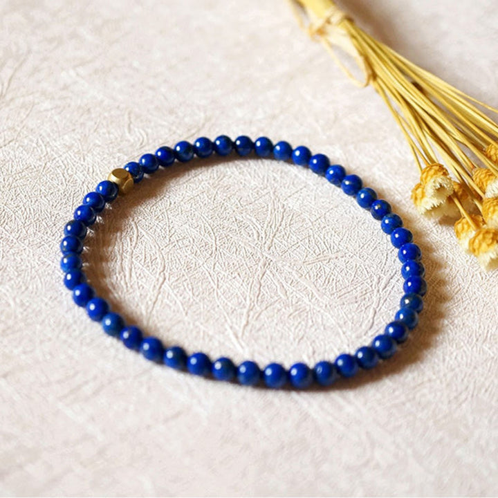 Buddha Stones 4mm Ultra-thin Lazurite Beads Self Care Bracelet - image 15
